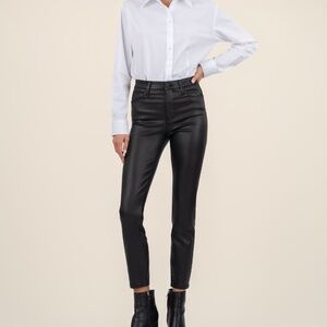 Kut from the Kloth Charlize Coated High Rise Cigarette Leg Size 88 / Black